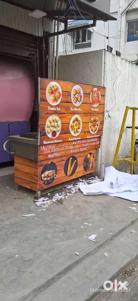 Stainless steel counter stall with gas connection