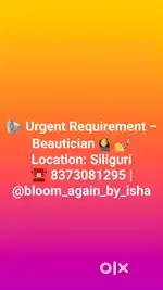 Urgent requirement for beautician