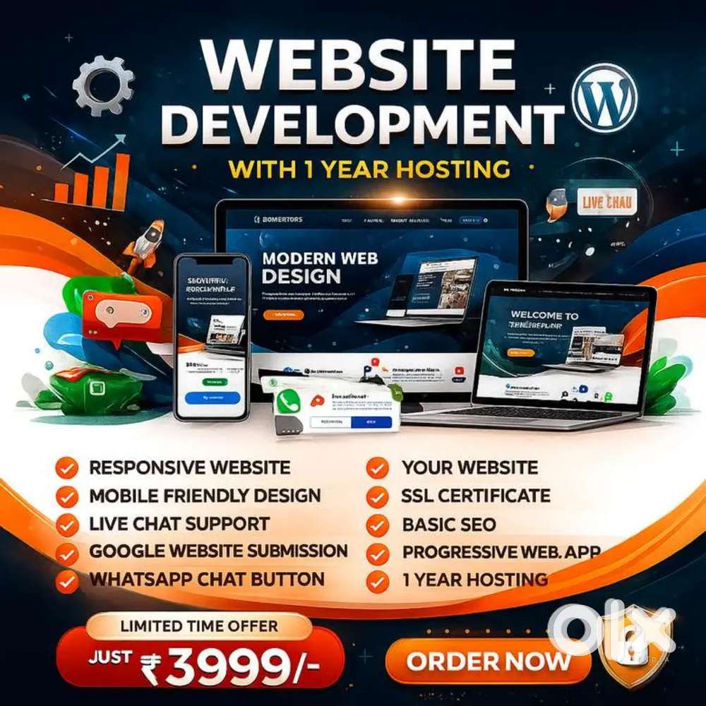 Website Development With 1 Year Hosting @ 4000 rupees