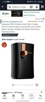 Eureka Forbes Aquaguard stainless steel tank