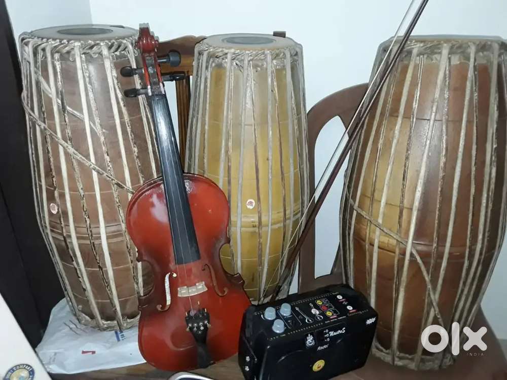 SEASONED JACK FRUIT WOOD MRIDHANGAM 3 NOS&TWIN string SRUTHI,K/BOARD