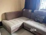 L-shaped custom-made sofa that comfortably fits 5+ people
