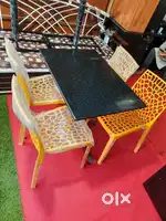 Brand New metal nd marble dinning Table set 1 Table 4 chair set strong