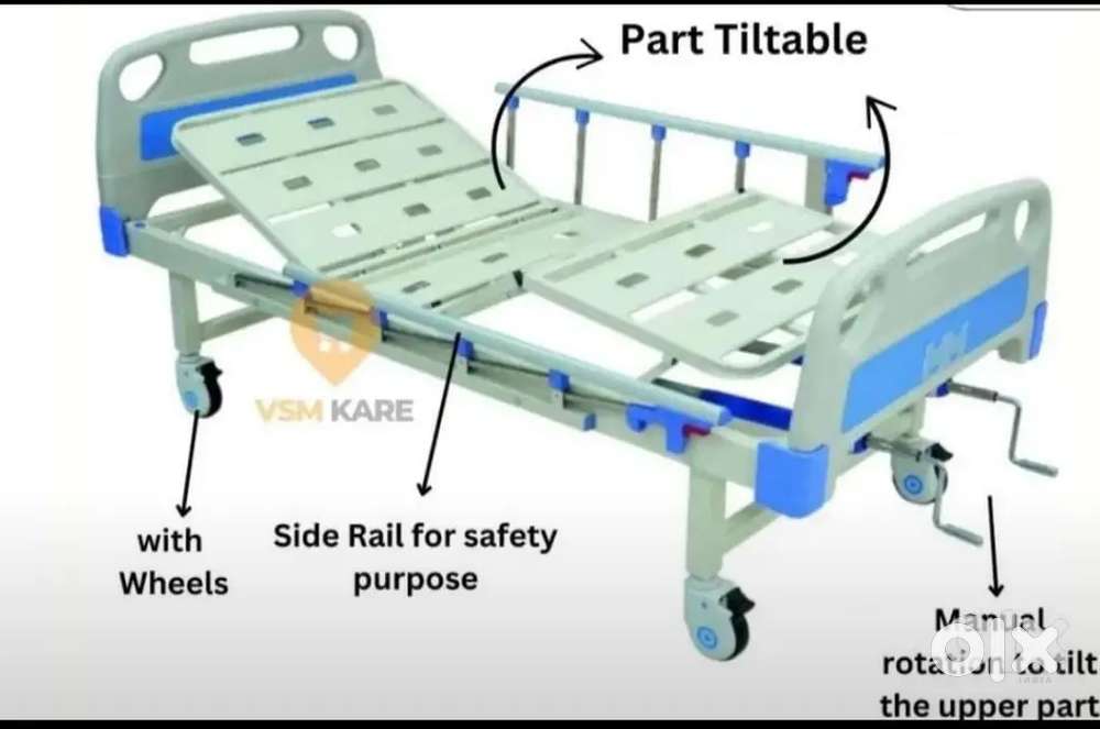 Manual adjustable bed for patients