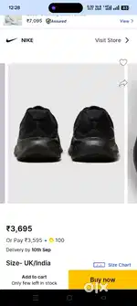 Nike revolution 7 Brand shoes size 10/11/ Uk  showroom condition new