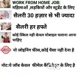 WORK FROM HOME,FEMALE JOBS,FEMALE job at home,GIRL JOBS,FEMALE JOBS