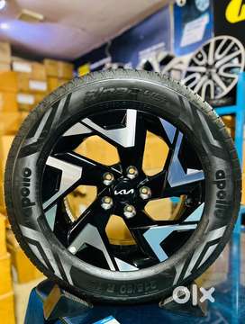 16” kia sonet X line dual tone alloys and apollo tyres set of 4 new co