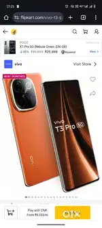 Vivo t3 pro sandstone orange with 8gb ram and 256 gb inbuilt.