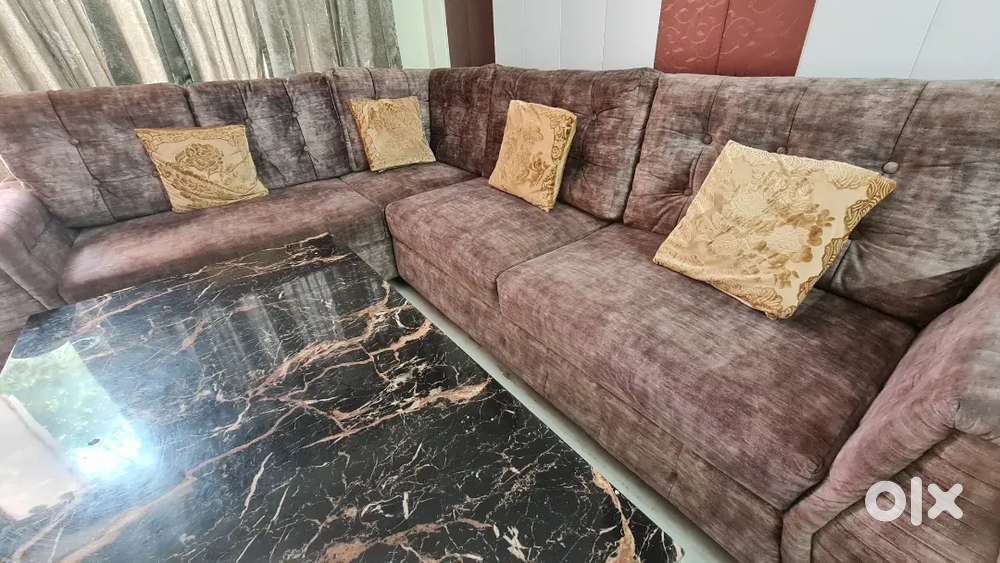 L shape sofa set