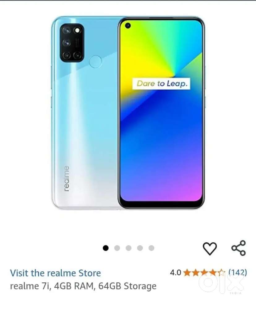 Realme 7i mobile h or sath me sab kuch h 4gb Ram or 64gh memory