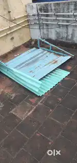 Light roofing sheets fitted with iron angles like canopy