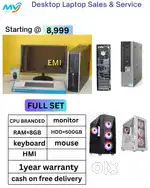 CPU - i5 Process  Ram - 8GB DDR3  Keyboard Mouse  Monitor - 22-inc
