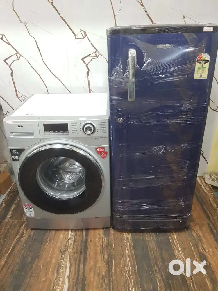 Whirlpool single door refrigerator and ifb front load washing machine