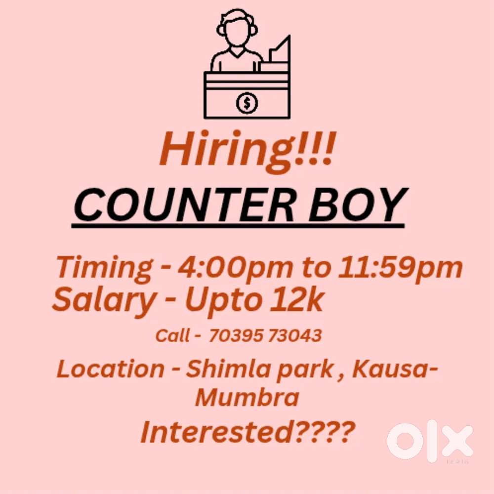 COUNTER BOY NEEDED