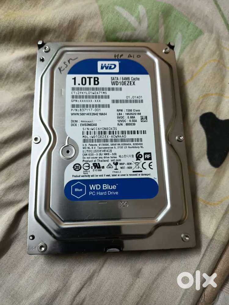 WD 1TB HDD NEW CONDITION WITH 100 PERCENT HEALTH AND PERFORMANCE