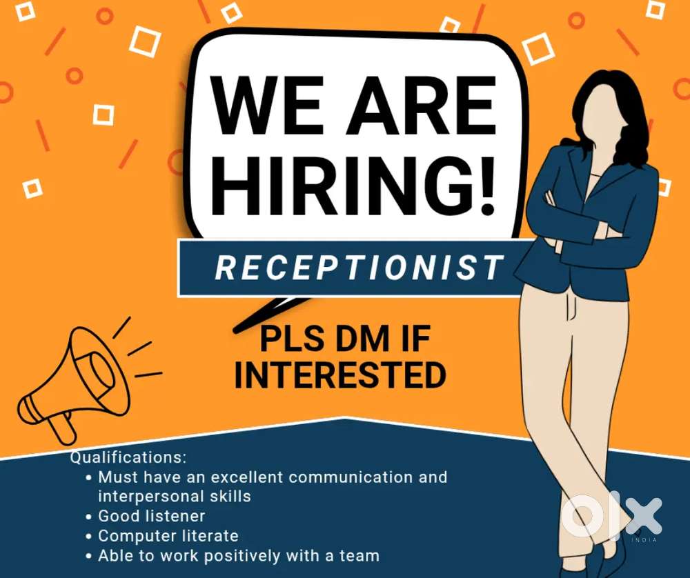 We are hiring Receptionist