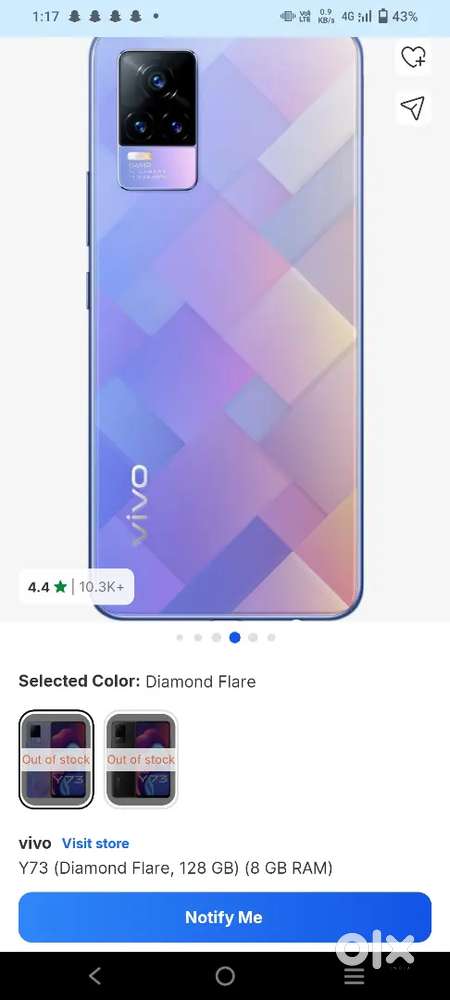 Vivo y73 4g 8gb 128gb