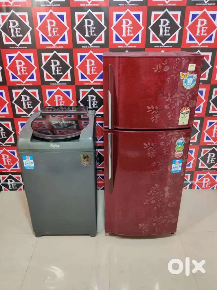 --: Godrej Doble door and Whirlpool stain wash prime electronicss toda