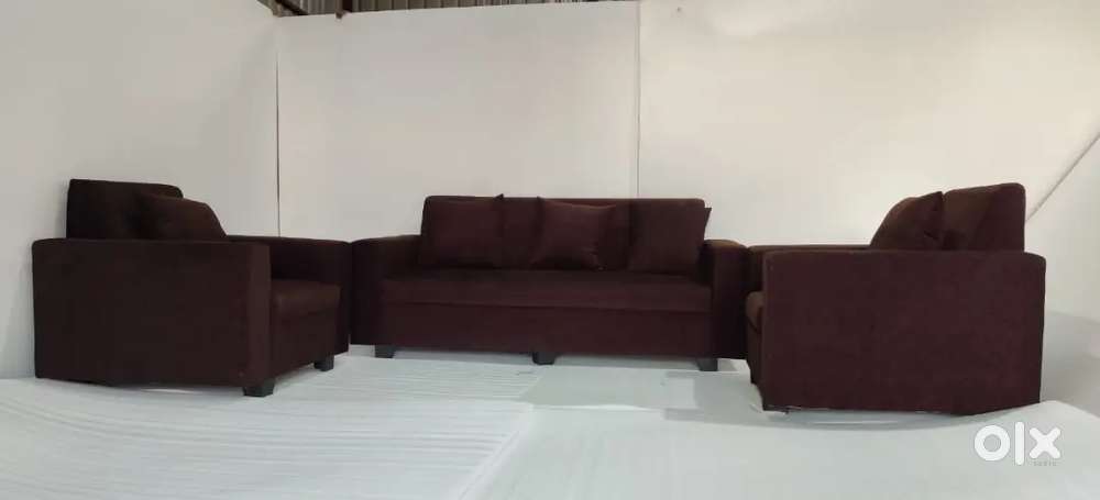 New Brown Finish 3+1+1 Sofa