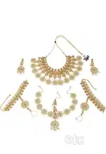 Golden Kundan Studded Pearl Beaded Choker Set