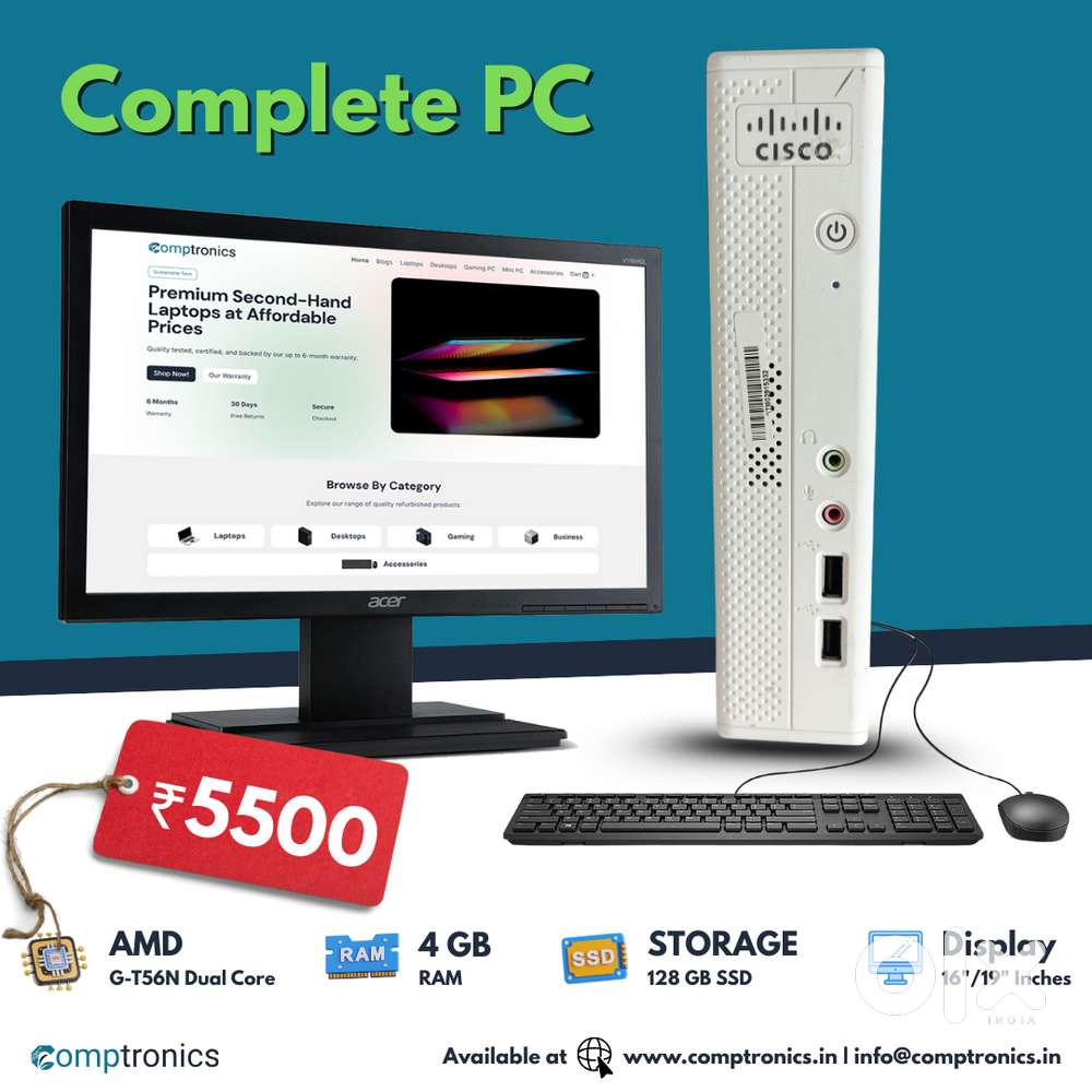 Complete PC with Mini PC / Tiny PC 4/128 GB