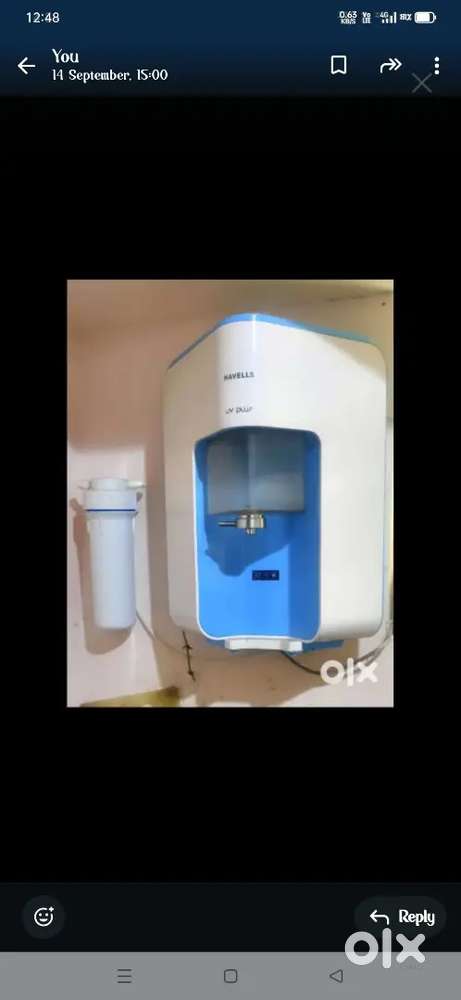 Havells water filter recently serviced.