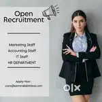 Urgently need HR DEPARTMENT STAFF AND MARKETING EXECUTIVE