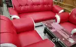 Red and white 'K' sofa