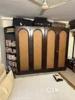 2 cupboards and attached bookshelf