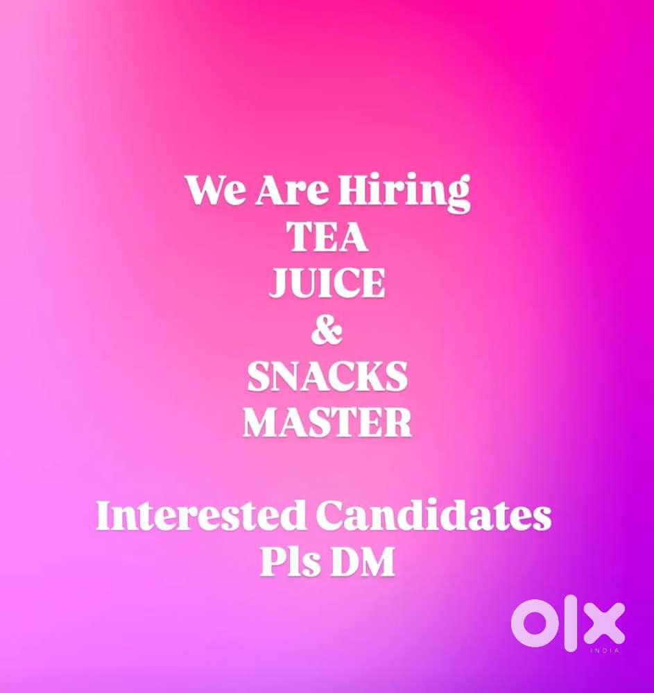 NEED TEA, JUICE &SNACKS MASTER