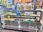 Stainless Steel Refrigerator Display Counter With Freezer and Light