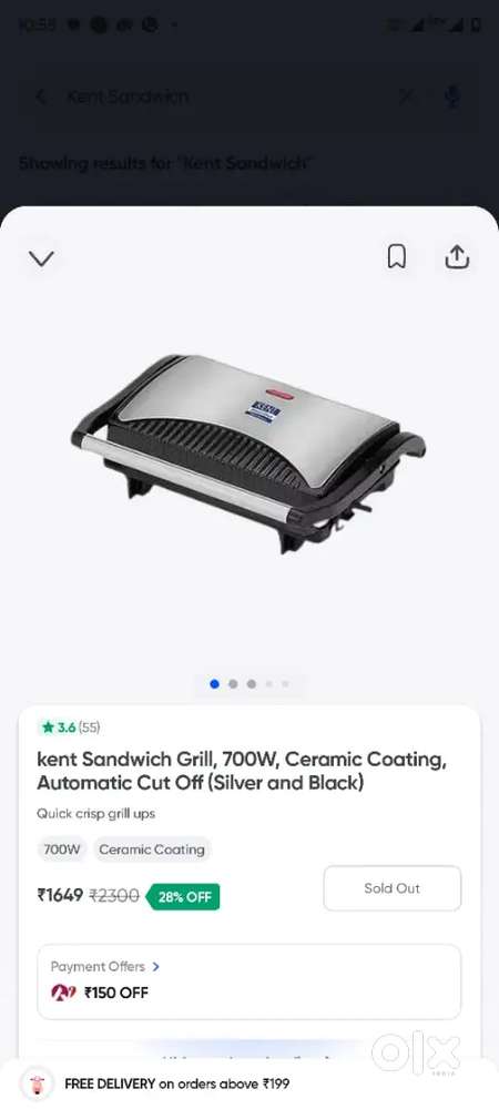 Sandwich griller