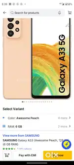 Samsung galaxy a33,5g,6,128