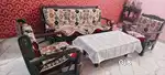 Wooden Sofa Set with Center Table – Good Condition