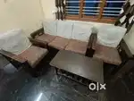 5 seater Wooden sofa set with teapoy