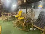 Cane rocking chair stools relaxing chairs bamboo furniture set outdoor