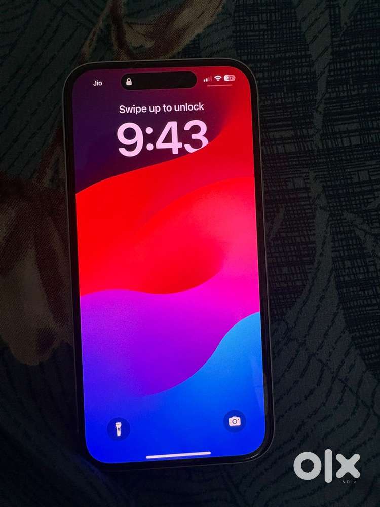 Iphone 15 sky blue good as new 89 health with box
