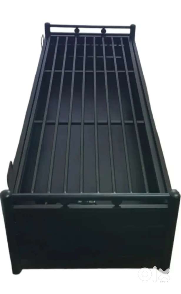 Metal diwan bed with storage