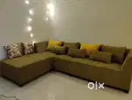 Coffee Table and L-Shaped 6-Seater Sofa, check description