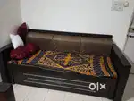 4 Seater Dining Table with Chairs, 3 Seater sofa cum Double Bed
