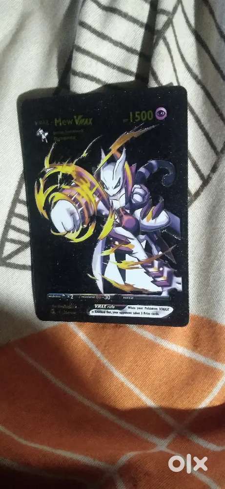 Black pokemon card Giratina, charizard vmax, Eternatus, Mew Vmax