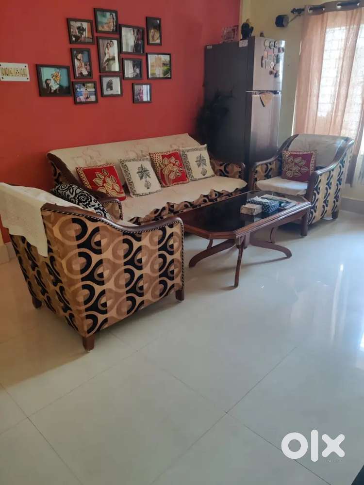 wooden sofa set without centre table