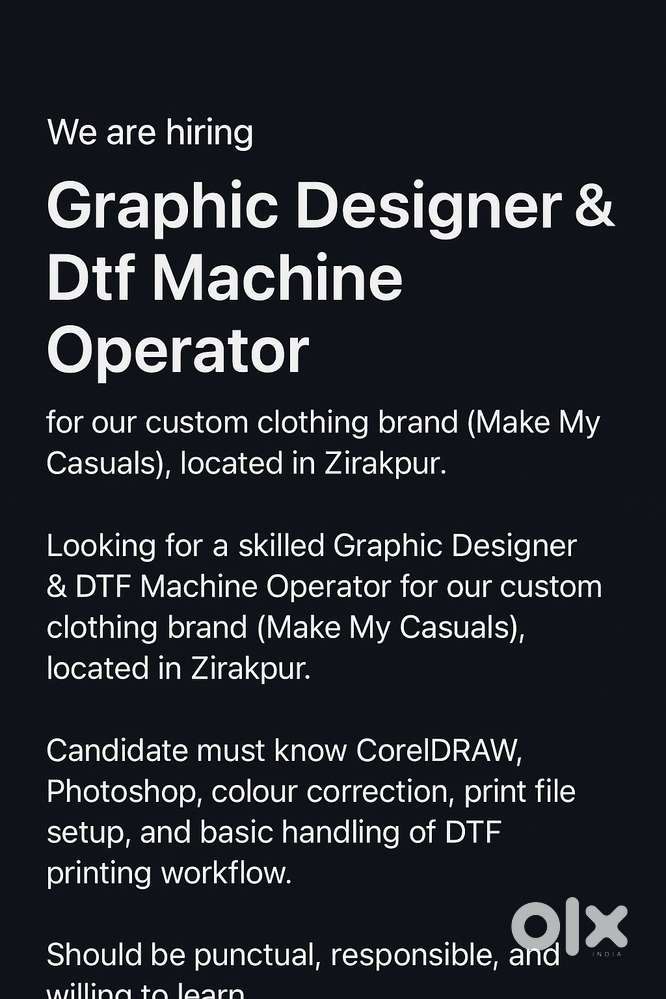 Tshirt Printing Opeerator