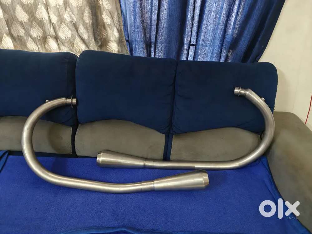 RE GT/ INTERCEPTOR 650 FULL SYSTEM EXHAUST ROUND PIPES SS316 LIKE NEW