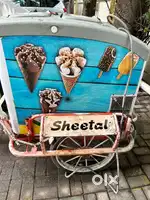Ice cream fridge on tricycle with power backup
