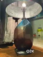 Vintage Style Glass Lamps with Steel Tops