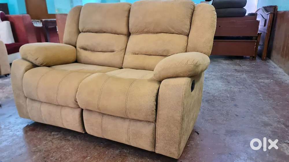 Royal Oak Malaysian Fabric 2 Seater Recliner Sofa Set  Good Condition