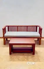 Wooden Sofa & Teapoy | 3 Seater Sofa |