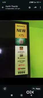 Sony new x 75 4k good condition