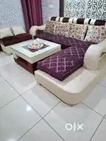 Premium teak wood sofa set with settees  & centre table